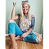 Tiger-Printed-Short-Sleeve-TshirtsWomens-Summer-Crewneck-Graphic-Tee-Shirt-Blouse-Tops T Shirts Women Cute Graphic Shirt Funny Spring Tees Tops