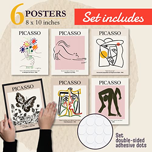 97 Decor Picasso Wall Art - Pablo Picasso Poster for Room, Picasso Prints Abstract Picture, Minimalist Art Gallery Print, Minimalistic Wall Art Decor, Picasso Line Drawing Posters Set (8x10 UNFRAMED)