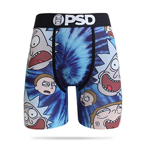 PSD Men's Brief Underwear Bottom (Blue/Tie Dye Heads, XL)