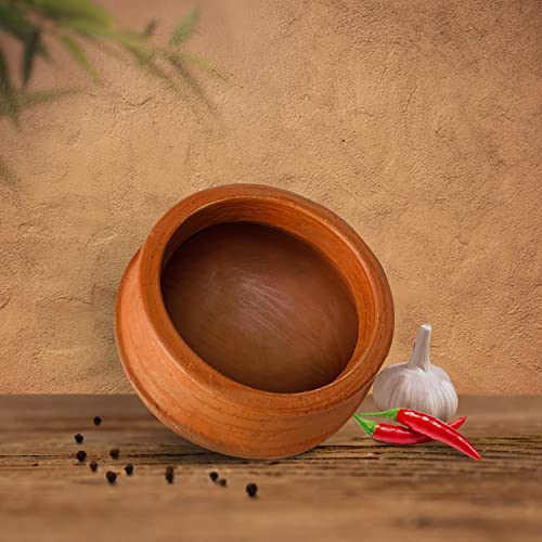 Image of Kichera Unglazed Clay Pot for Cooking & Serving Red Earthen Kadai /Mud Handi (3 Litre)