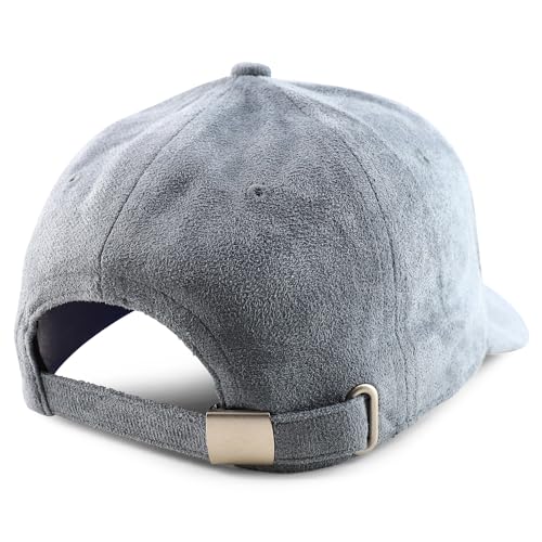 Image of Trendy Apparel Shop Plain Faux Suede Leather Adjustable Structured Baseball Cap