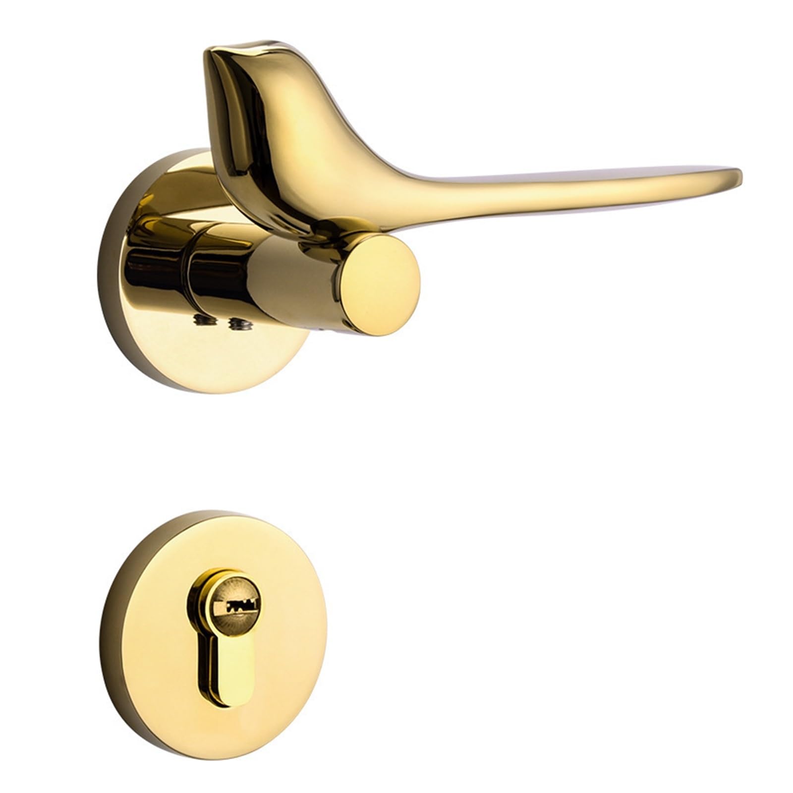 NYRXRYTCA American Door Lock Indoor Silent Magnetic Bedroom Door Lock Golden PVD Birdie Household Simple Split Lock(Golden magnetic)
