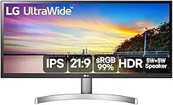 Monitor LG 29" UltraWide Full HD Inclinação 75Hz 5ms Branco 29WK600-WAWZ
