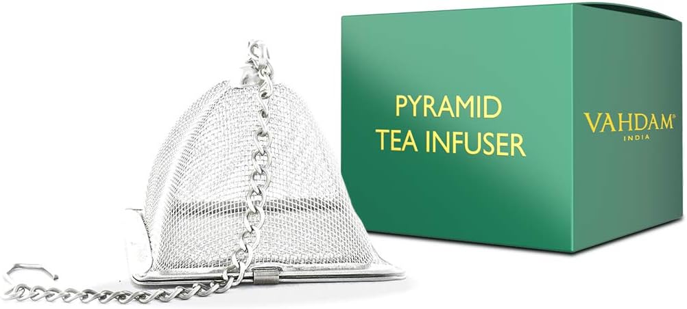VAHDAM, infusor de te piramidal | infusionador - infusor | Infusores de té para té suelto | 18/8 Colador de malla fina de acero inoxidable | Los mejores infusores de té para té suelto | filtro te