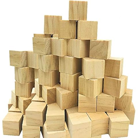Fycooler Small Wooden Cubes (80 Pack) - 2.54x2.54 x2.54cm (1x1x1inch)Wood Cubes-Natural Unfinished Pine Wood Blocks - Educational Craft Cubes for DIY, Stamps, Art & Crafts, Painting, Puzzles, Numbers Cover