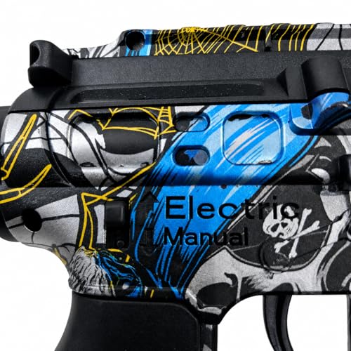 Image of Gel Blaster Toy Gun with Electric Automatic and Manual Firing, Graffiti Camouflage Style, for Kids 5 Years and Above, Includes 500 Crystal Bullets