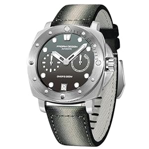 HaiQin Pagani Design 1767 Square Automatic Watches Men Self Winding Nylon Strap 200M Waterproof Sport Military Watch with Power Reserve Dial