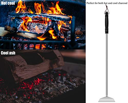Grilliance Charcoal Grill Ash Rake Hoe for Fireplace Wood Stove Pizza Oven, Stainless Steel BBQ Cleaner Poker Scraper, Elongated Cleaning Tool Accessories for Smoker, Ceramic, Kamado, Vision Grills - Image 4