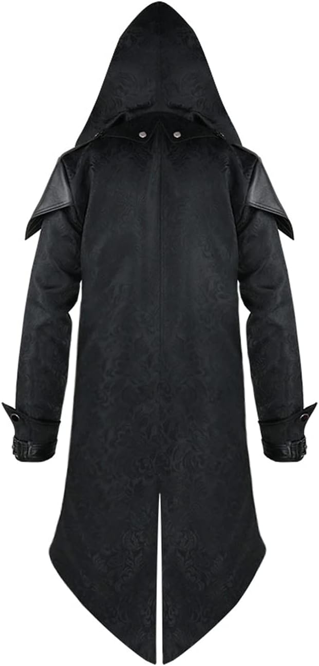 Medieval Renaissance Costume for Men Vampire Viking Trench Steampunk Gothic Coat Halloween Cosplay Party Outfits - Image 2