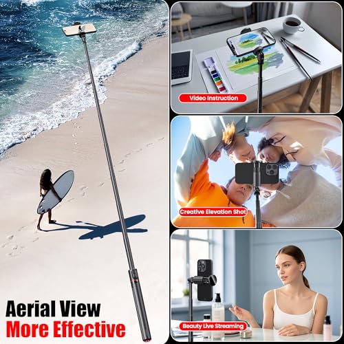 Image of WeCool Tripod Selfie Stick Extendable Upto 69Inches with Auto Pop Open Tripod Stand,Magnetic Remote and ABS+Aluminum Body,360 Degree Rotation Mobile Holder
