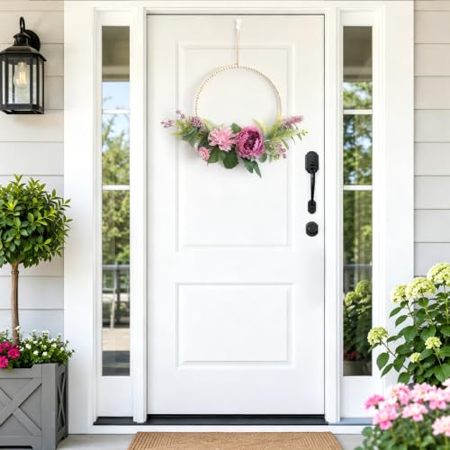 Couronne de pivoine artificielle haut de gamme Weldomcor rose - 3