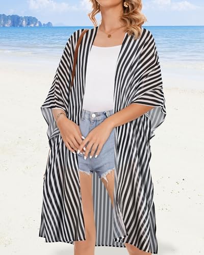 Image of Women's Kimono Beach Cover up for Summer Bathing Suits Cardigans Casual Loose Swimwear 2026