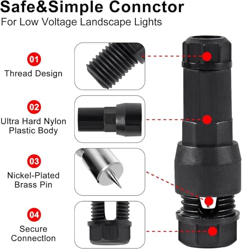 Image of Bellox 10 Pcs Low Voltage Wire Connector, 12-20 Gauge Waterproof Replacement Landscape Light Cable Connector, Twist Lock Wire Connector for Landscape Lighting Path Lights Home, Electrician Use