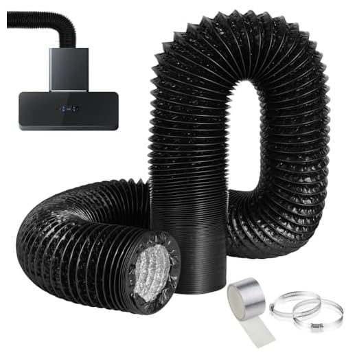 Adiwo Manguera de ventilación de PVC de 150 mm,3 metros,tubo de aluminio con 2 Abrazaderas Acero Flexible di Aluminio PVC,para Kitchen,Baño,Climatización,de Ventilación Sistemas,negro