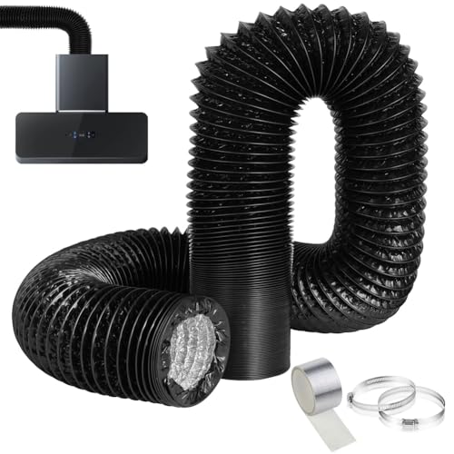 Adiwo 3m Abluftschlauch, ø150mm Abluftschlauc, PVC Alurohr, Lüftungsschlauch mit 2 Schlauchschelle Edelstahl für Klimaanlagen, Dunstabzug,...