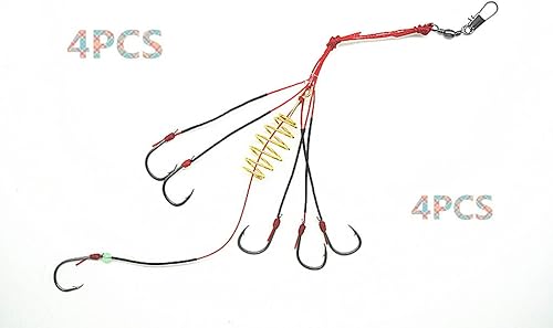 Toasis Aparejo de pesca de carpa, anzuelos para trampa de cebo, paquete de 4
