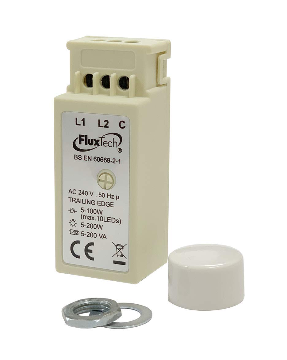 FluxTech - Trailing Edge Control LED Dimmer Switch Module - Push on/off rotary dim.