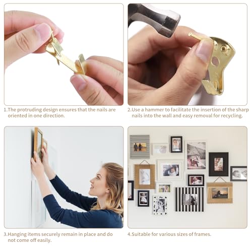 Image of Picture Hanging Assortment Kit, 330PCS Picture Hanging Kit, Picture Hangers, Picture Hanging Hooks, with Sawtooth, Screw Eyes, D Rings, Nails, Screws, Steel Wire,10-100lb Frame Hanging Hardware