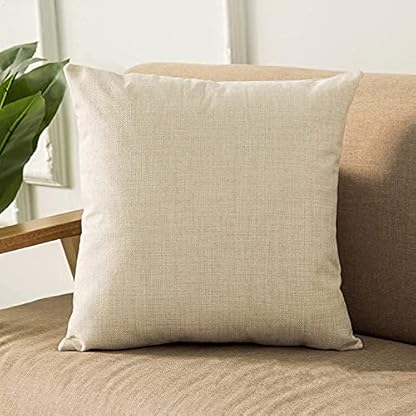 ZHAOMIMI 4er Set Dekorativ Kissenhülle Baumwolle Leinen Kissenbezug Dekokissen Sofakissen für Couch, Auto, Schlafzimmer 45x45 cm (Bunt Gitter) – Bild 8