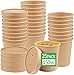 MEOKEY Contenitori di Zuppa con Coperchi (473ml/16oz), 25 Pack Scodelle da Asporto Ciotole Insalata, Bicchiere di Carta Biodegradabile, Perfetti per Contenitori Gelato, e Contenitori Deli