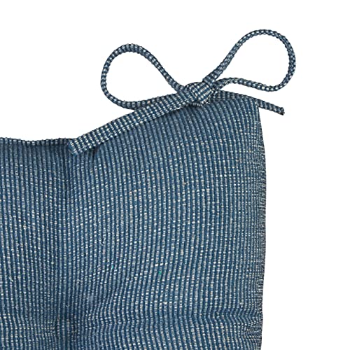 Klear Vu Omega Non-Slip Rocking Chair Cushion Set With Thick Padding And Tufted Design, Includes Seat Pad & Back Pillow With Ties For Living Room Rocker, 17X17 Inches, 2 Piece Set, Blue #TOP3