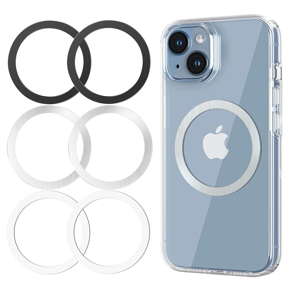 Metal Rings 6PCS Ultra-Thin 0 4mm for MagSafe Sticker Magnetic Adapter Phone Cases Wireless charger Compatible with iPhone