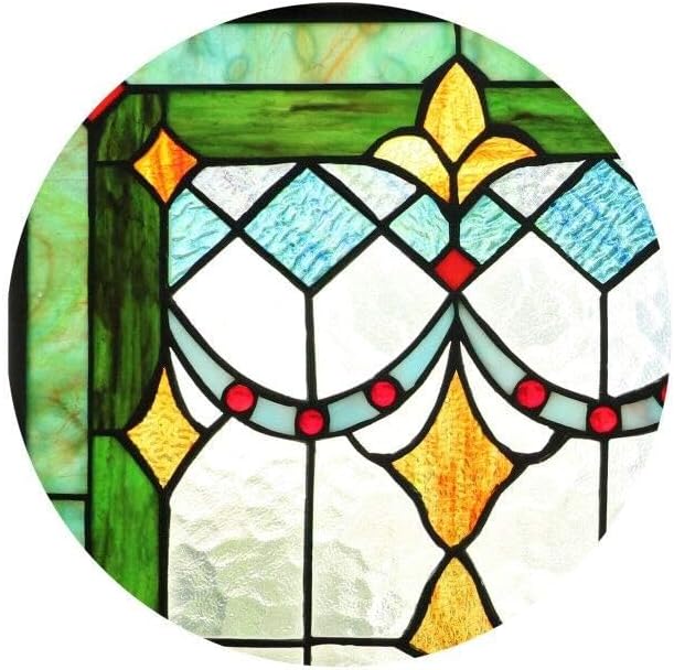 Yogoart Tiffany Style Stained Glass Window Hanging Panels Horizontal Transom Window Hanging(24" X 16")