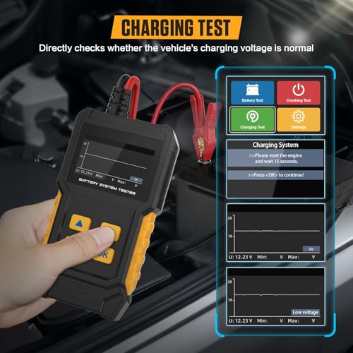 LINXINO BT360 Car Battery Tester 12V 24V 30-2000 CCA Load Tester Starter Alternator Tester Automotive Charging Cranking System Tester for Motorcycle Car Truck SUV ATV Boat