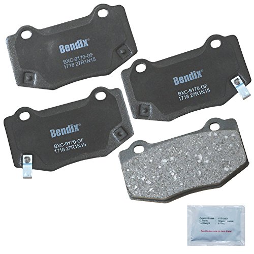 Image of Bendix Priority1 CFC1718 Ceramic Rear Brake Pads for Cadillac ATS 2019-2018, Chevrolet Camaro 2021-2016, Corvette 2019-2014