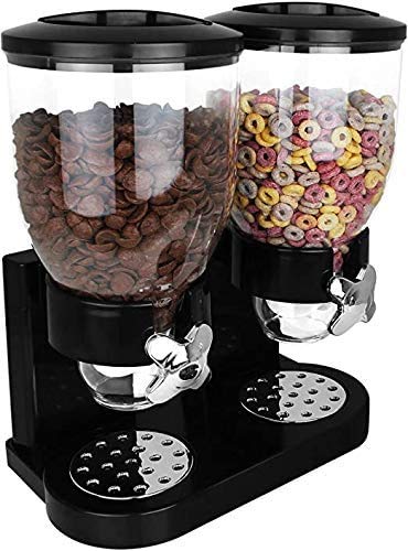 Dispensador doble de cereales ENYAA, con bandeja integrada para nueces, cereales, alimentos...