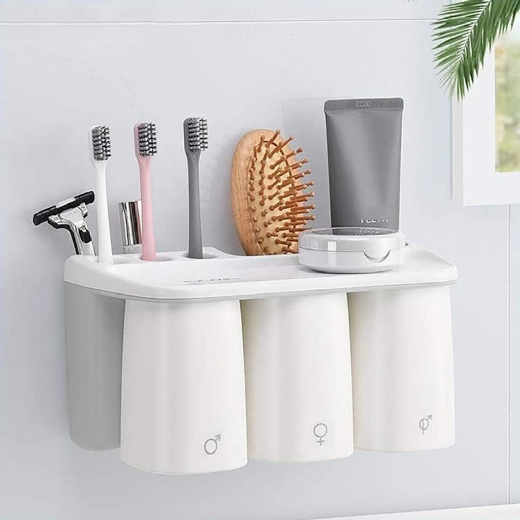 Creative Brushing Cup Holder-Place Household Suction Wall Toothbrush Holder Set Hanging Shelf(Black-JoJo's Bizarre Adventure1)