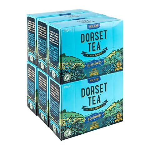 Dorset Tea Decaffeinated Biodegradable Teabags 6 x 80 (480 Teabags Total) 100% Rainforest Alliance Certified Decaf Black Tea Cover