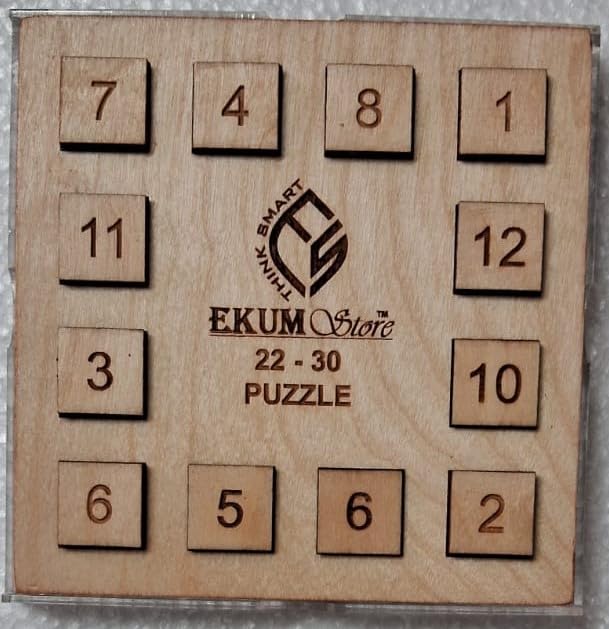 Ekum Store 22-30 Puzzle, Wooden Number Challenging Maths Game (for Kids and Adults)