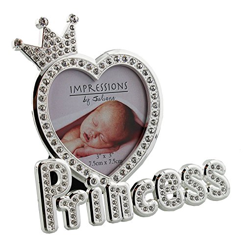 Oaktree Gifts Princess Silver plated & Epoxy Diamante Photo Frame 3 x 3