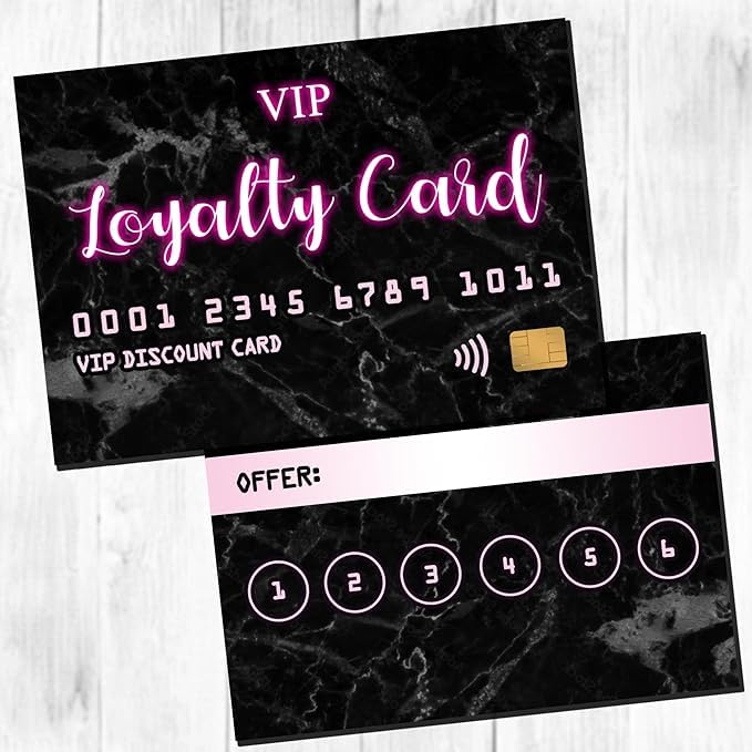 Loyalty Cards Beauty Lashes Nails Business (Black Marble x 150) — image 1