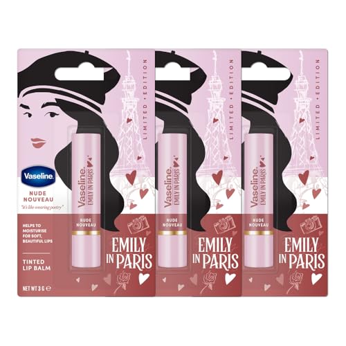 Image of Vaseline Nude Nouveau Emily in Paris Limited Edition Nude Tinted Lip Balm Stick 3g (Pack of 3)