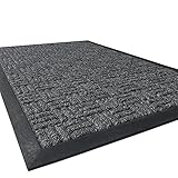 Front Door Mats Outdoor Indoor-Heavy Duty Rubber Backed Non Slip Shoes Scraper Gray Door Mats for...
