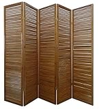 color : marron PEGANE Biombo persiana Turbo Madera Marron / 5 Paneles