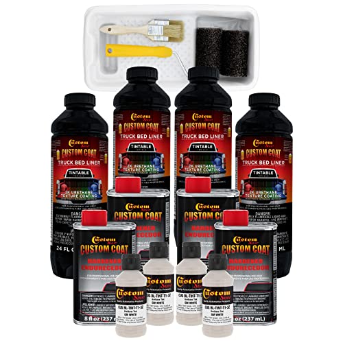 Image of Custom Coat GM White 1 Gallon Roll-On Urethane Truck Bed Liner Kit
