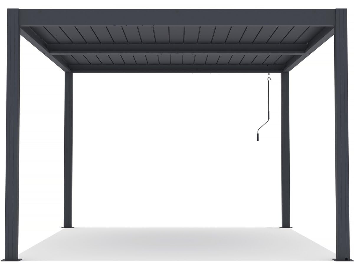 Pergola bioclimatique avec LED Windsor Premium en Aluminium 3 x 4 - Gris
