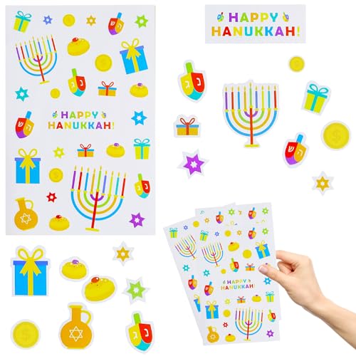 The Dreidel Company Hanukkah Stickers Sticker Pieces Great for Arts and Crafts Hanukkah Decoration Party Favors 360 Stickers (Style 4)