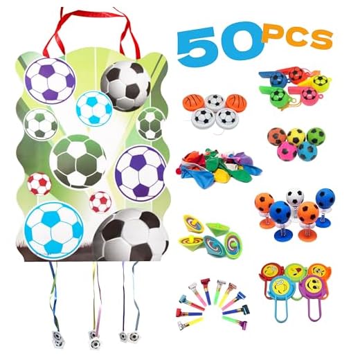 Piñata Cumpleaños Infantil - Piñata + Pack 50 Juguetes de Relleno Piñata - Piñata Cumpleaños - Piñatas Infantiles - Relleno piñatas de cumpleaños infantil - Piñata Futbol - Piñatas - MANLOZ