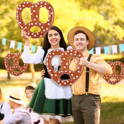 Image of Leyndo 6 Pcs Inflatable Pretzels Oktoberfest Beer Festival Party Decor Bavarian Pretzels Balloons 15 inch Oktoberfest Decorations for National Pretzel Day German October Decor Beer Gardens Party Supplies