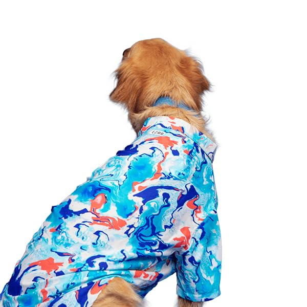 Image of Ezra Polyester Blend Dog Shirt - Fluid Art, Large | Lightweight & Breathable Outfit for Dogs | Stylish & Comfortable Pet Clothing and Outings