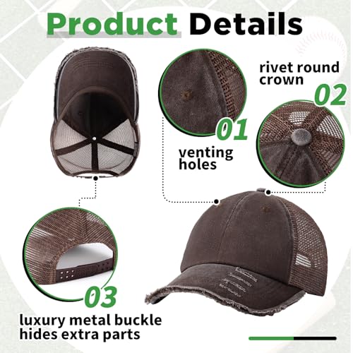 Image of Suhine 24 Pcs Blank Trucker Hat Bulk Unisex Mesh Baseball Cap for Sublimation Embroidery Vintage Adjustable Hat for Men Women