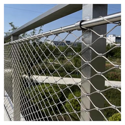 DTVEW Malla de Cable Acero Inoxidable 304, Seguridad para Balcones 10cm/2mm para Barreras Granjas Avícolas Fácil Cortar(0.6x27m)
