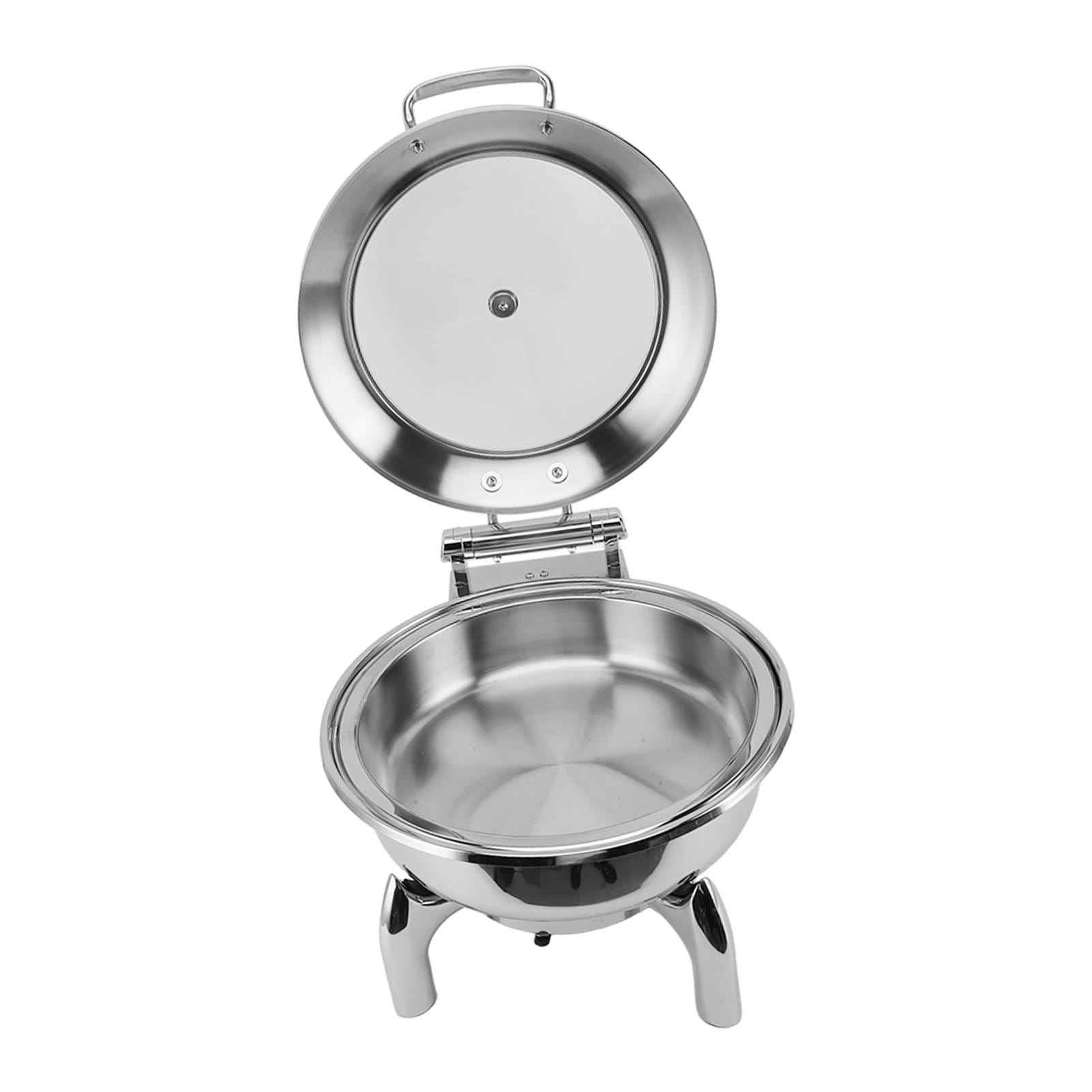 Ejoyous Juego de Buffet de Chafing Dish Redondo de 4,5 L, Chafing Dish de Acero Inoxidable con Tapa de Vidrio Visible, Cierre Suave Hidráulico, Retención de Calor, para Hoteles, Fiestas, Banquetes,