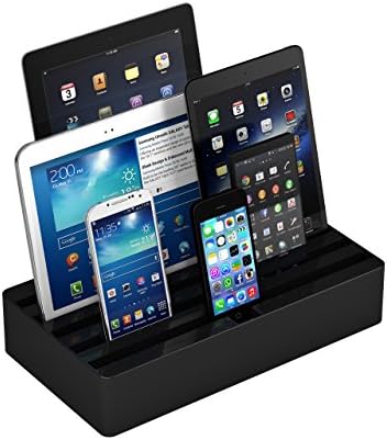 Alldock Universal Charging Station with 6 USB Outlets Large Size in Black