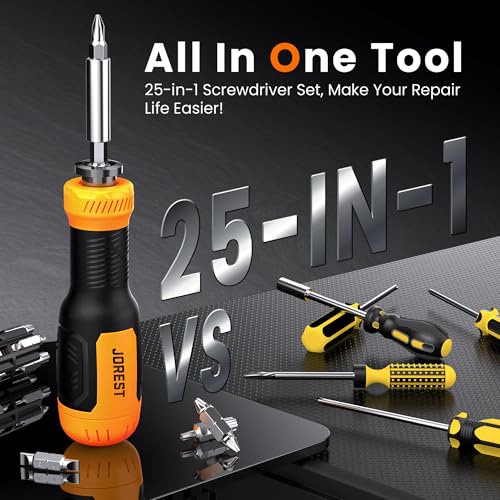 JOREST 25 in 1 EDC Multi Tool Schroevendraaier Kit met Torx, Phillips Schroevendraaier, Verjaardag Kerst Vaderdag Gifts voor Mannen Papa Hem, Magnetische Reparatie Hand Tool voor Gameboy, Macbook - Afbeelding 6