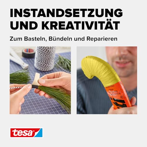 tesa extra Power Perfect Gewebeband - Gelb - 2,75 m x 38 mm – Ansicht 6